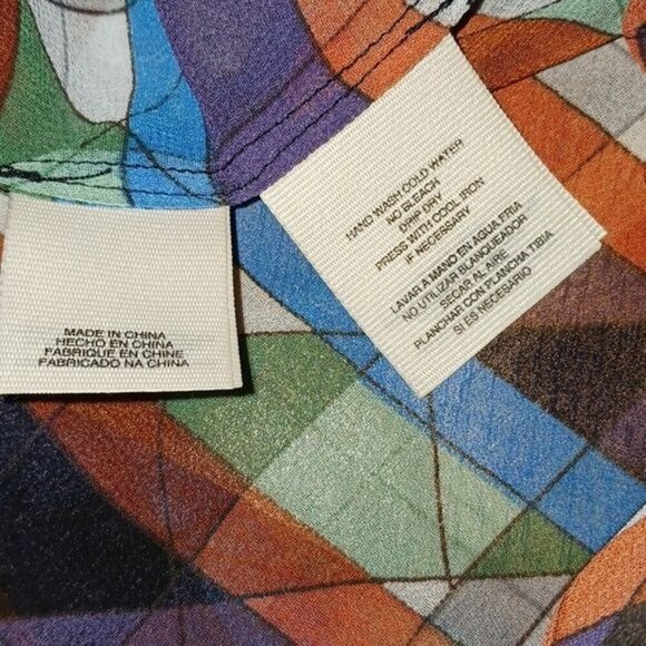 Rachel Roy Womens Size 6 Sheer Multicolor Stripe Button Front Blouse Top - Picture 7 of 8